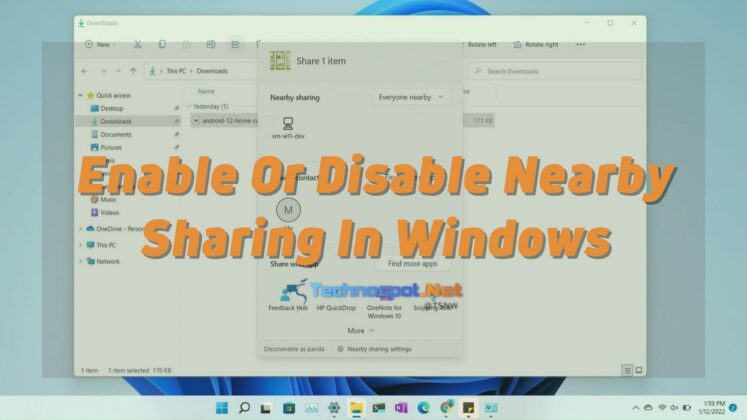 How To Enable Or Disable Nearby Sharing In Windows 11 10