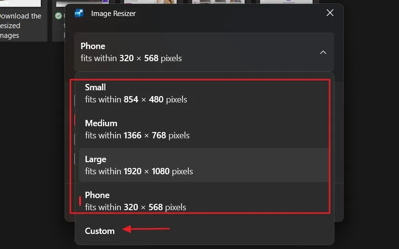 Choose Resizing Options for Images