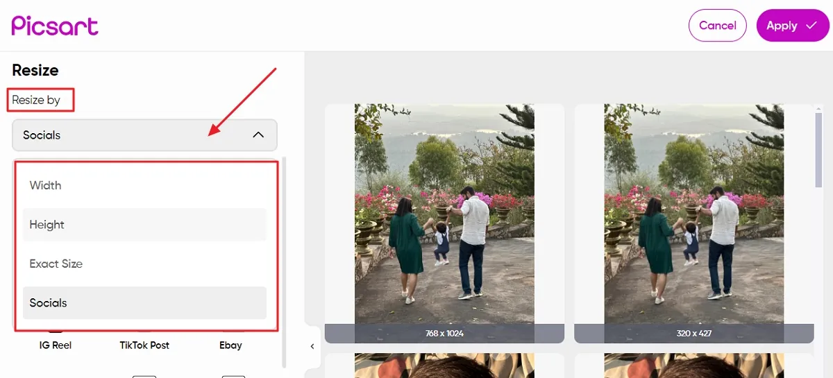 Customize Images With Resize Options
