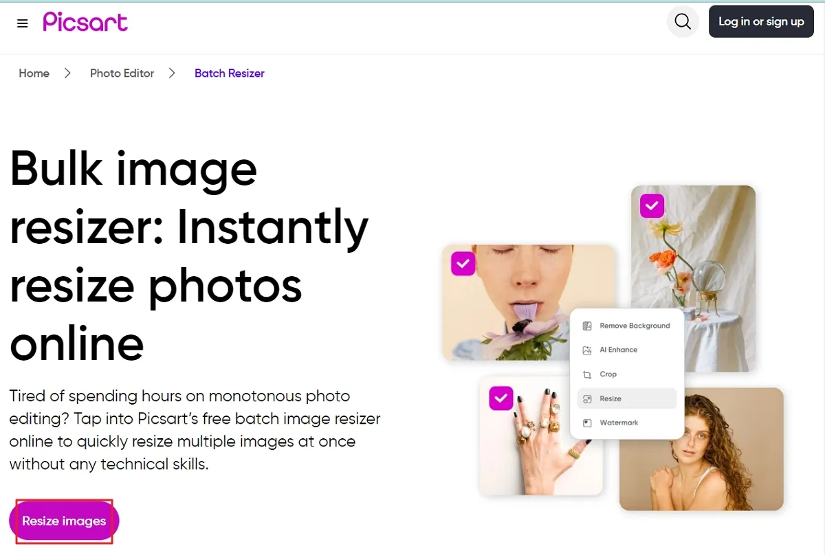 Resize Images With Picsart Online Tool