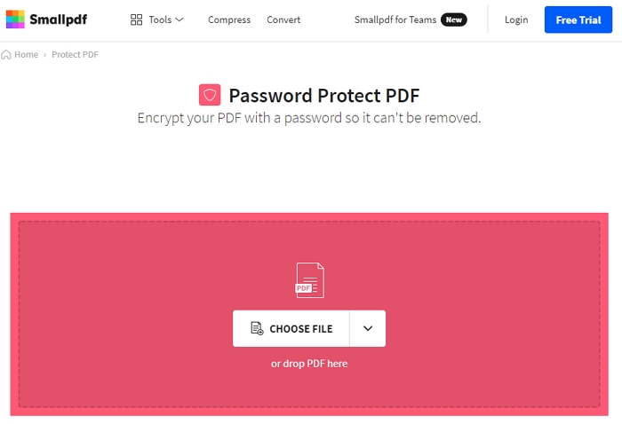 SmallPDF Secure PDF Files