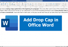 Drop Cap Microsoft Office Word