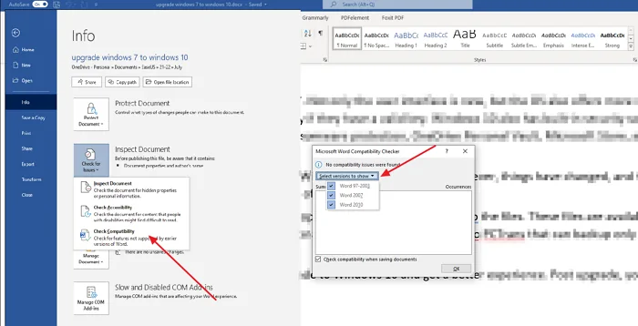 How to Check Microsoft Office Document Compatibility with Older Versions