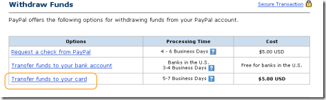 Withdraw funds Paypal