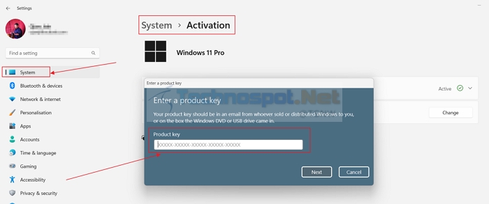 Activate Windows using Windows License Key
