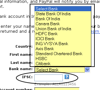 Paypal Indian Bank IFSC Code