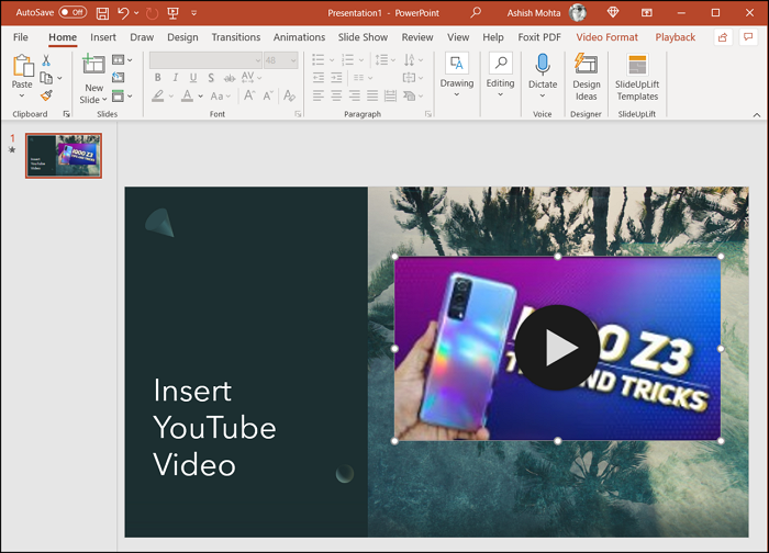 Manage YouTube Video in Presentation