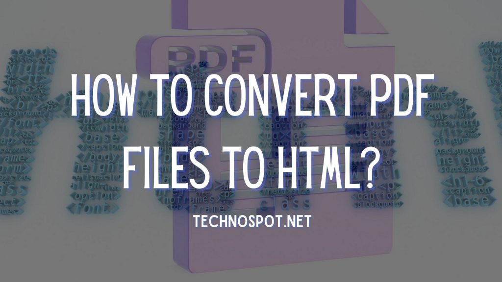 How to convert pdf files to html