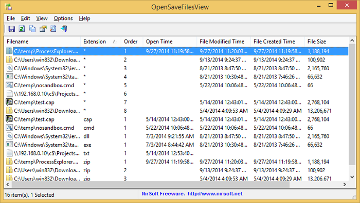 Open Saves Files View Nirsoft