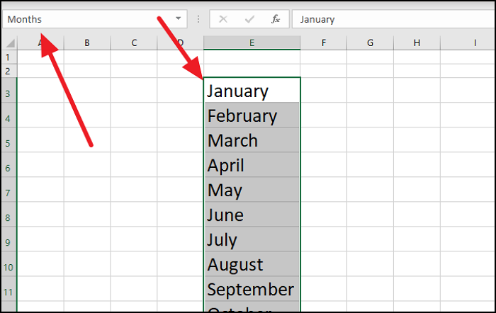 How to use Ranged Name in Excel