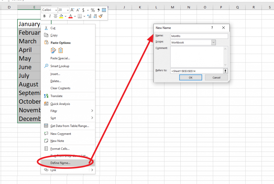 Quickly Navigate To Parts Of Excel Sheet With Named Ranges