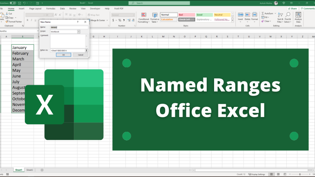 Quickly Navigate to parts of Excel Sheet with Named Ranges