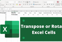 Transpose Rotate Excel Column Rows