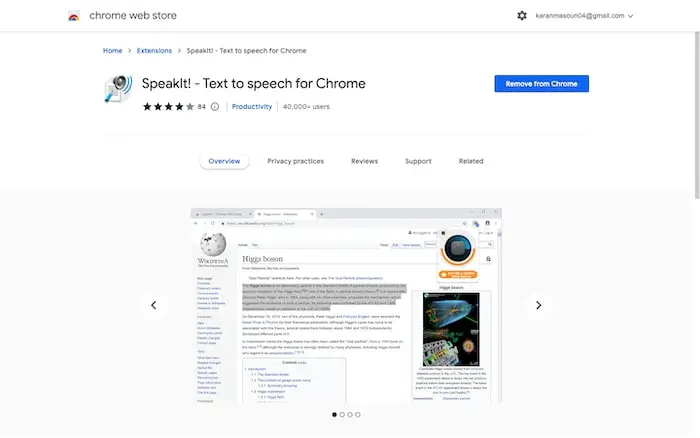 Convert Text to Voice with SpeakIt Browser Extension