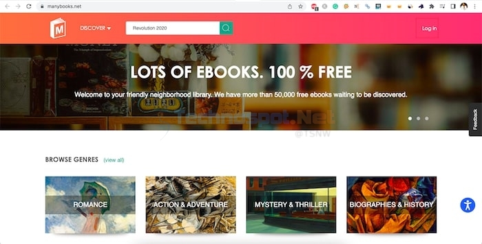 ManyBooks PDF Search Engine