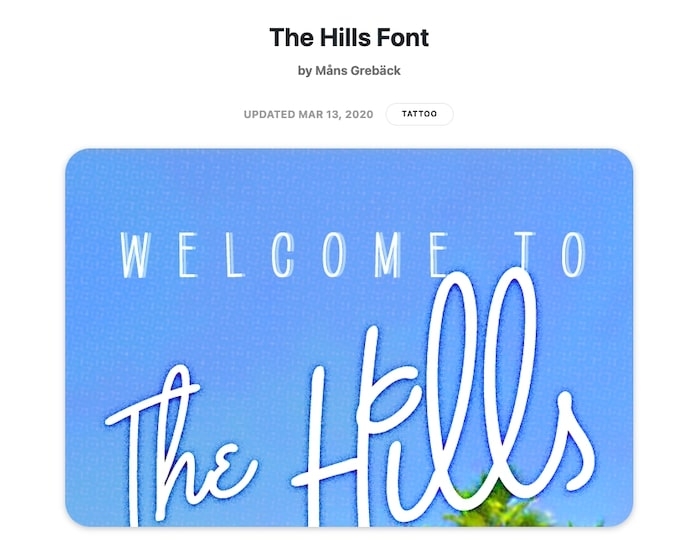 The Hills Bollywood Font
