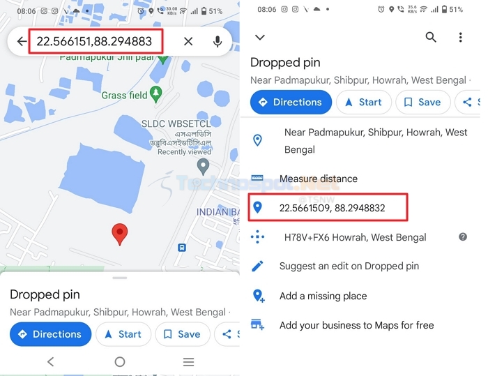 Android Google Maps Find Lattitude Longitude