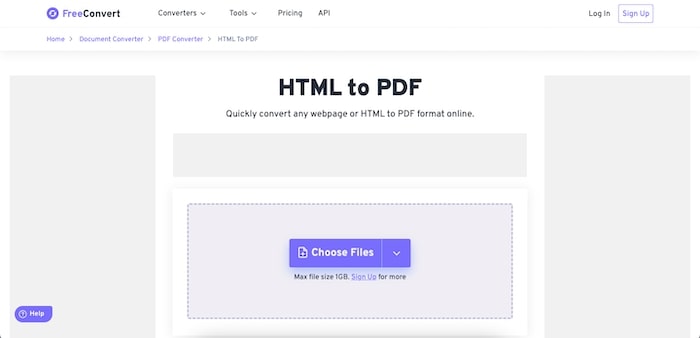 FreeConvert Online Webpage to PDF Converters