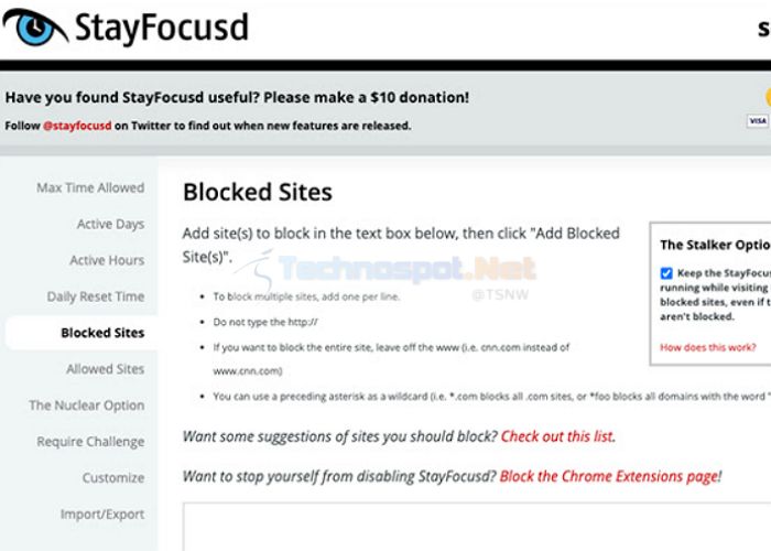 Stay Focused Temp Block Websites