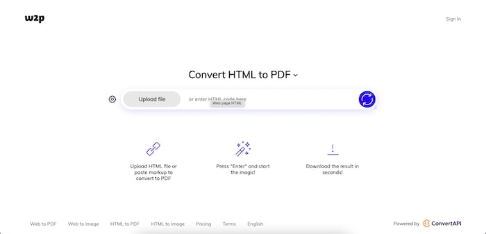 W2P Online Webpage to PDF Converters