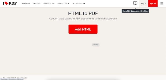 iLovePDF Online Webpage to PDF Converters