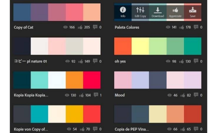 Adobe Color CC Color palette Library