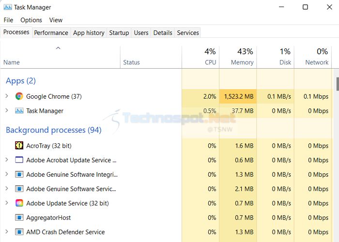Details Tab In Task manager