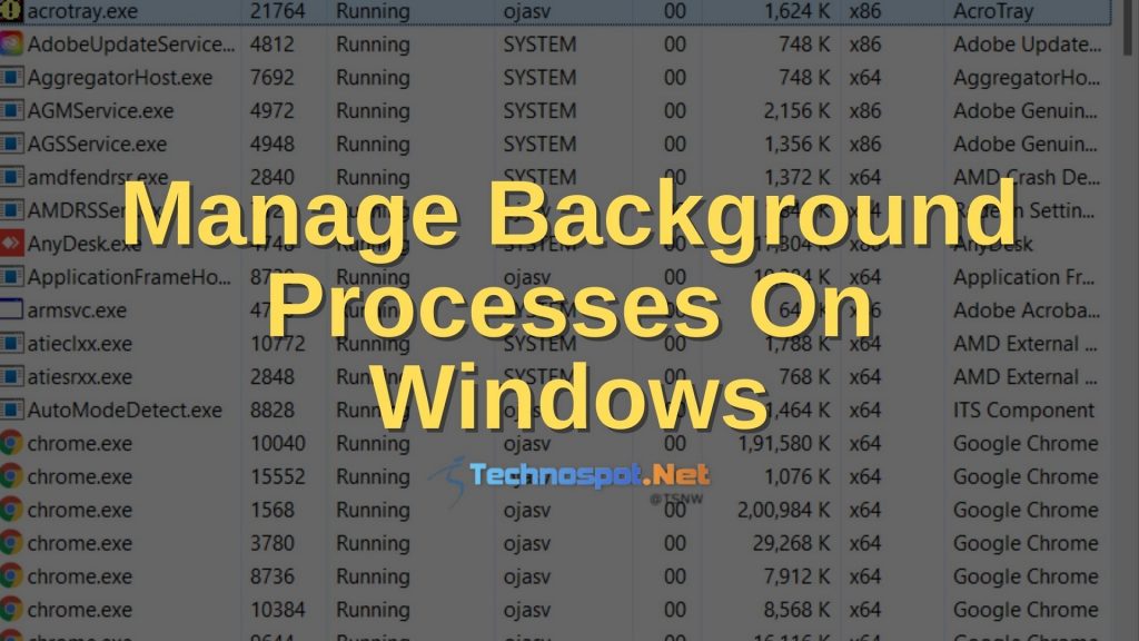 Manage Background Processes On Windows