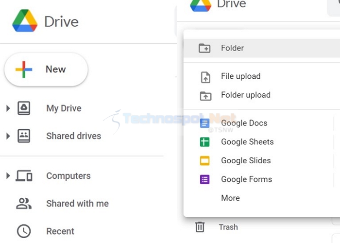 Creating a folder in google drive