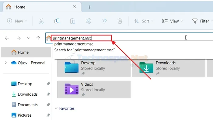 Open Windows Print Management Using Windows File Explorer