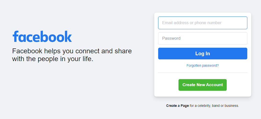 create facebook page separate from personal account