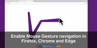 Enable Mouse Gesture navigation in Firefox Chrome and Edge