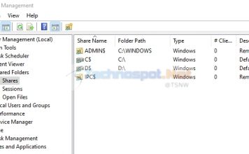 Shared Folders Computer Management