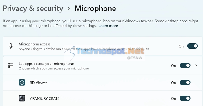 Microphone Access Windows Privacy