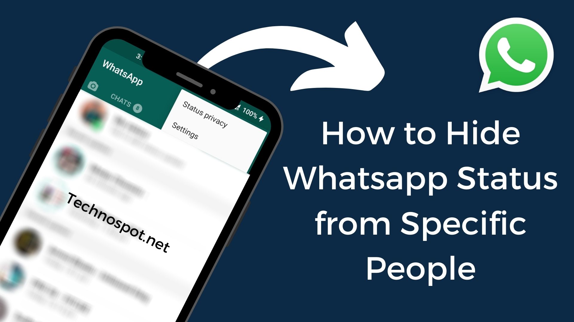 how to block someone on whatsapp from seeing your status