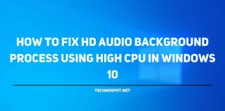 Fix HD Audio Background process high CPU in Windows 10