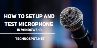 Setup and Test Microphone Windows 10