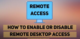How to Enable or Disable Remote Desktop Access