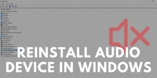 How to reinstall audio device Windows 10?