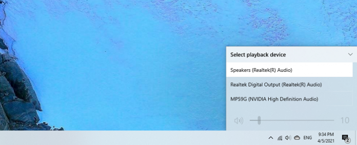 how to restore audio device on windows 10