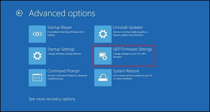 Windows 10 UEFI firmware settings