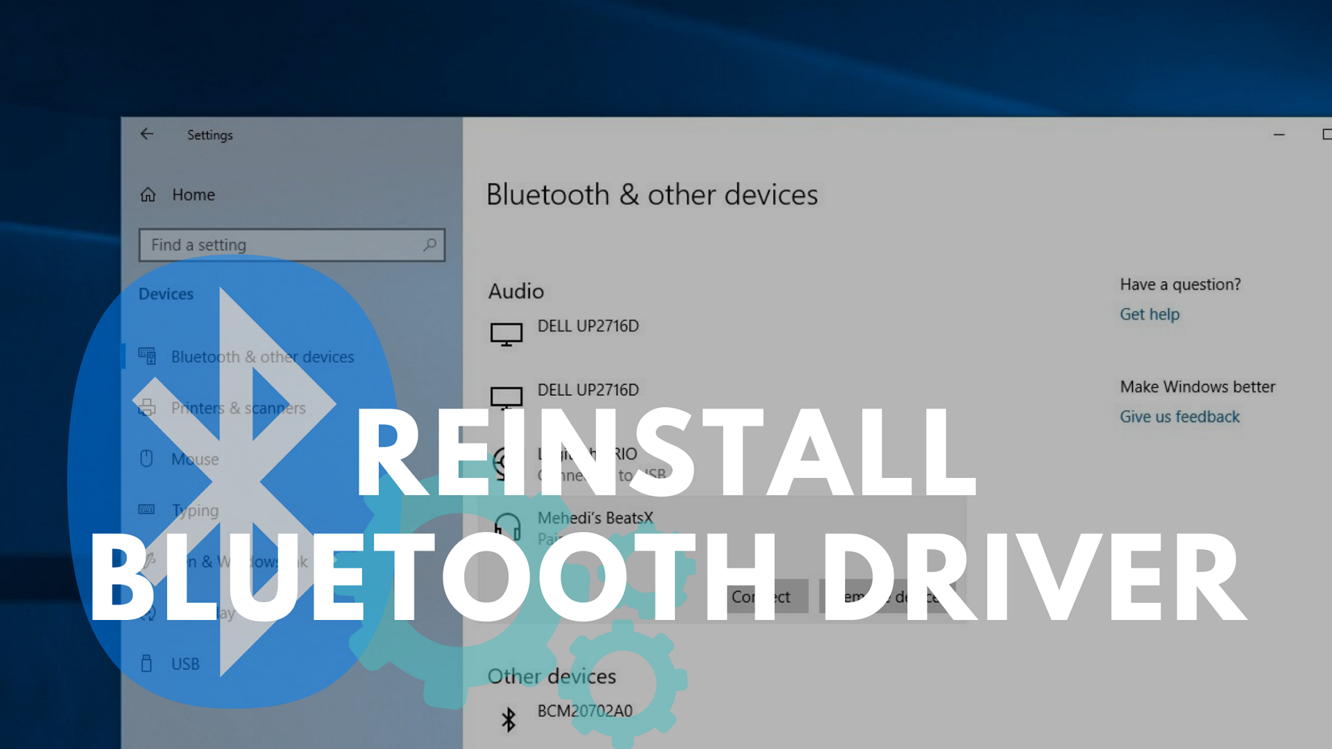 How to reinstall Bluetooth driver in Windows 10