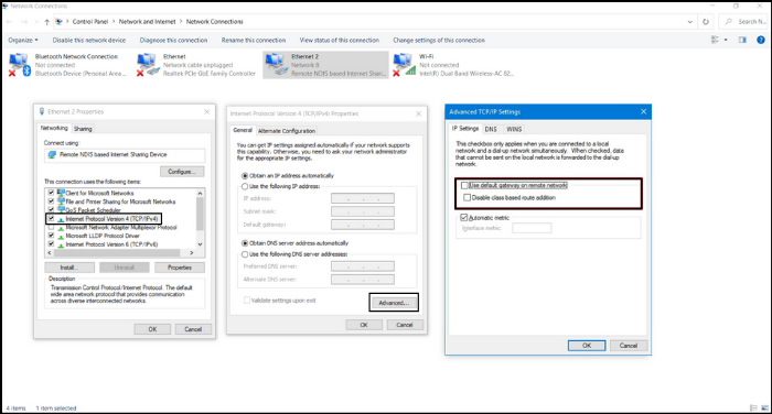 How to fix No Internet access when connected to VPN in Windows