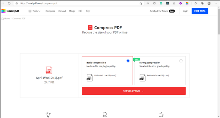 smallpdf size