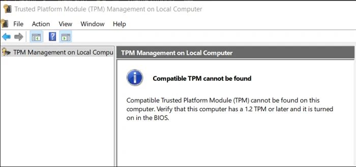 TPM not found PC