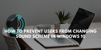 prevent change sound scheme Windows 10