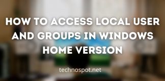 How to Access Local User and Groups in Windows Home Version