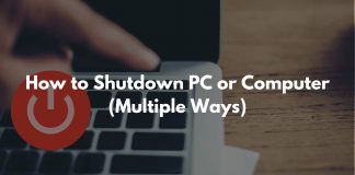 how to shutdown pc or computer