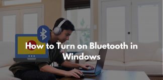 how to turn on Bluetooth in Windows