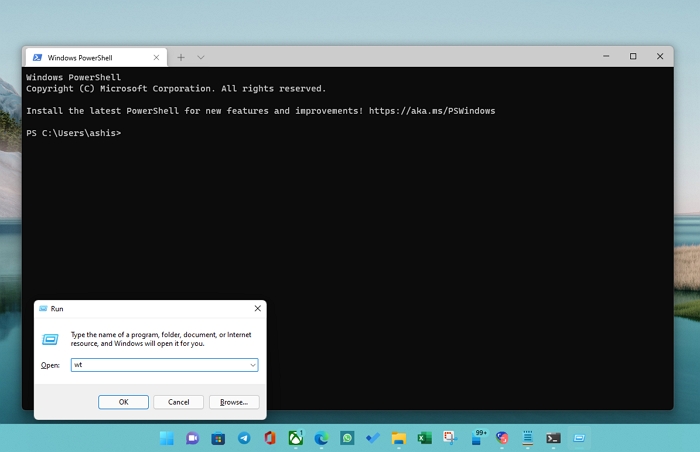 Open Windows Terminal Run Prompt